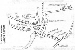 Hand-drawn rendering of Barkerville by Edward Knurow, 1956. Courtesy, Berkshire Athenaeum.