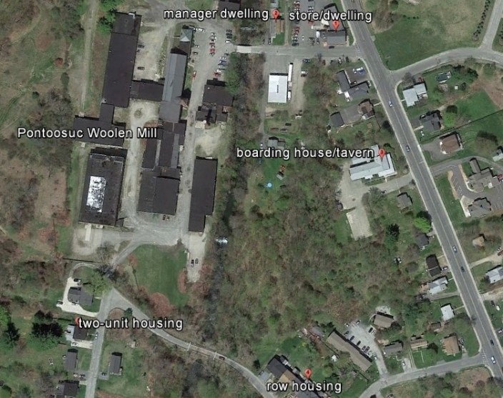 Google Earth map of remaining buildings of "Pontoosuc village"