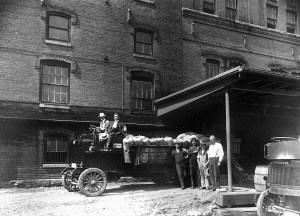 Delivering the hops to Berkshire Brewing, located on South John Street.  Courtesy, Berkshire Historical Society